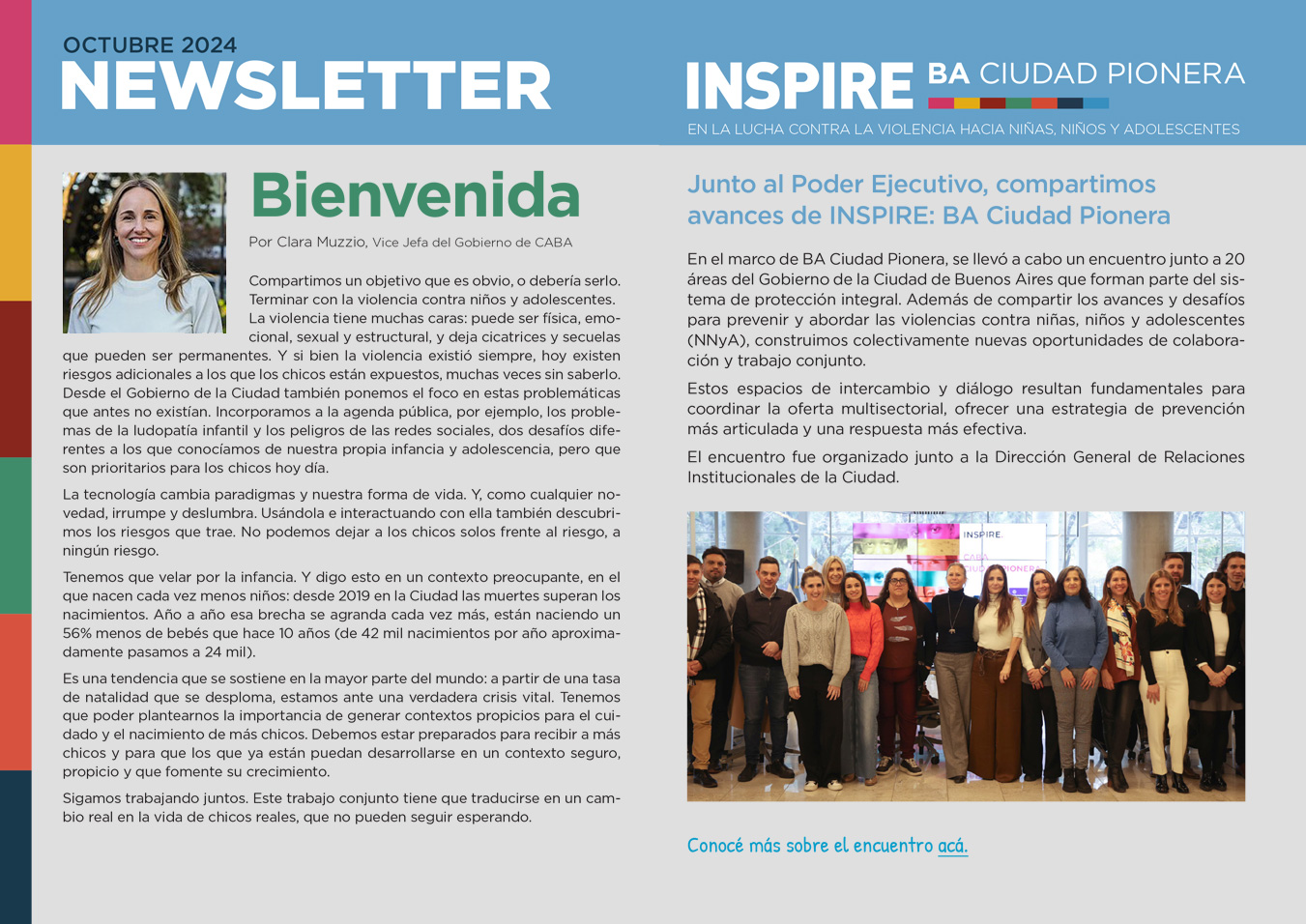 Newsletter 01 de INSPIRE - Organización Mundial de la Salud, Ministerio Público Tutelar, Gobierno de la Ciudad de Buenos Aires, Red por la Infancia.